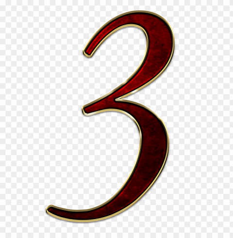 Number 3 Red PNG Images With Transparent Canvas