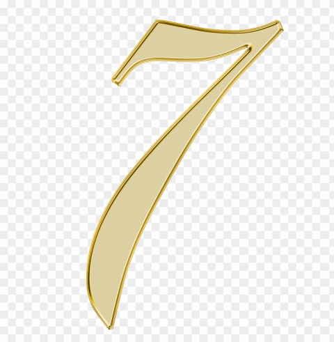 number 7 golden PNG images with transparent space