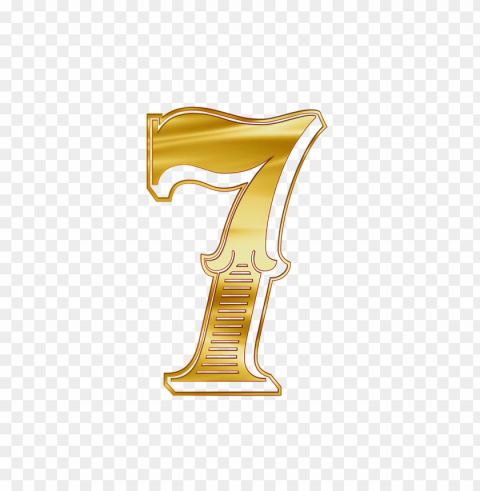 number 7 guilded PNG images without BG