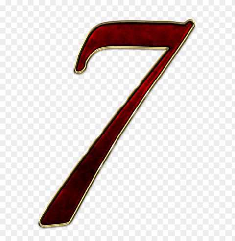 number 7 red PNG images without licensing