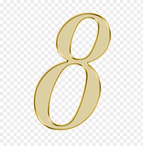 number 8 golden PNG images without restrictions