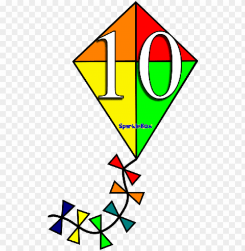 number kites 10s to 100 - triangle Isolated Design Element in Transparent PNG
