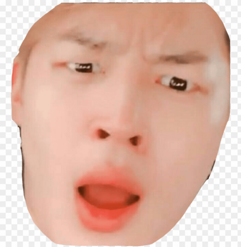 o for them buddy bts kpop jimin barefaced funny meme - bts meme face funny Isolated Icon with Clear Background PNG