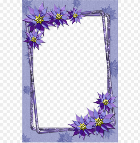 o to image - purple flowers borders and frames Isolated Illustration on Transparent PNG