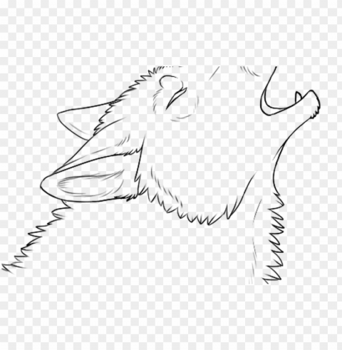o wolf howling lineart tengoku shadows on deviantart - howiling wolf outline PNG Image Isolated on Clear Backdrop
