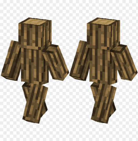 oak log minecraft ski PNG with clear transparency