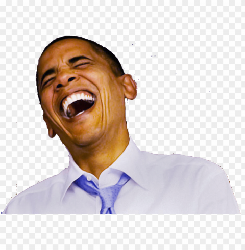 Obama Laughing - Obama Laughi Isolated Design In Transparent Background PNG