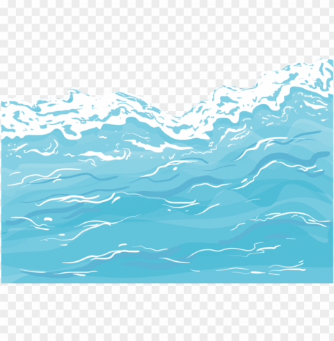 ocean wave cartoon Isolated Graphic on Transparent PNG