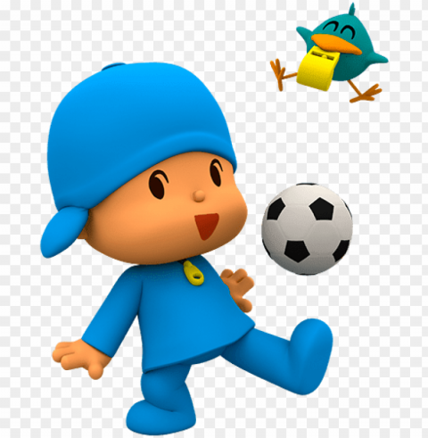 Ocoyo Playing Football - Pocoyo Play Ball Isolated Subject With Clear PNG Background