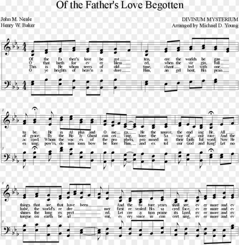 of the father's love begotten - sheet music PNG with Isolated Object and Transparency PNG transparent with Clear Background ID de56447c