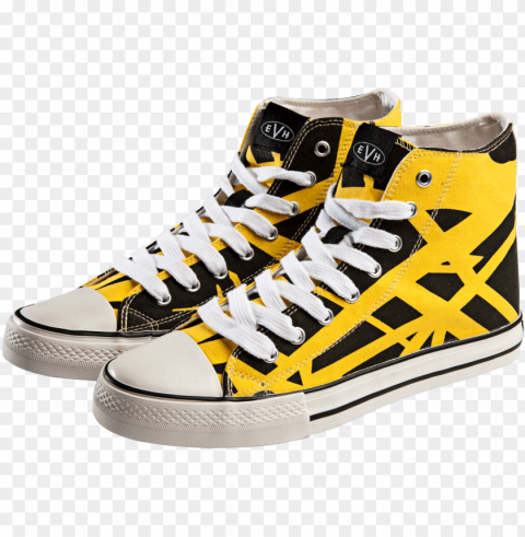 official evh store 5150 hat hats guitar strap shoes - yellow high top sneaker PNG Image with Transparent Cutout