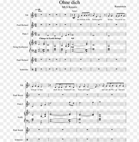 ohne dich sheet music composed by rammstein 1 of 11 - rammstein ohne dich piano notes PNG Isolated Subject with Transparency