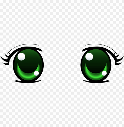 ojos kawaii verdes - anime eyes female HighResolution Isolated PNG Image