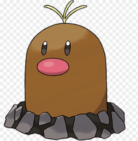 Okemon Alolan Diglett Isolated Graphic On Clear Background PNG