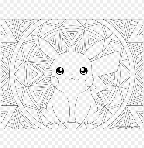 okemon coloring pages gyarados with adult page pikachu - pikachu coloring pages adult ClearCut PNG Isolated Graphic
