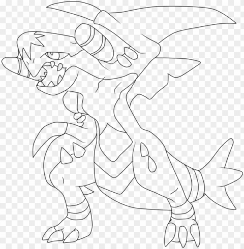 okemon garchomp colouring pages - garchomp black and white Isolated Element in Clear Transparent PNG