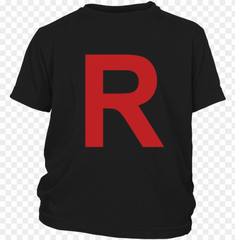 okemon team rocket r shirt - t-shirt Clear Background PNG Isolated Item