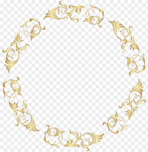 old floral border frame clip art image - gold olive branch Free download PNG with alpha channel