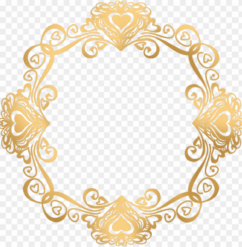 old flower frame file - wedding invitation gold frame PNG Image with Transparent Isolated Graphic Element