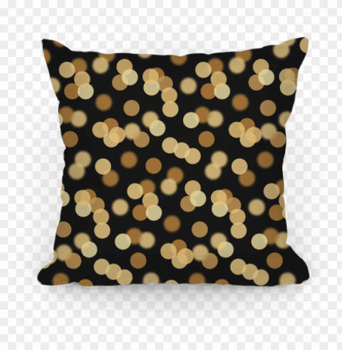 old glitter bokeh pattern pillow - black and gold pillow PNG transparent elements package