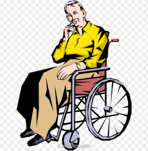 old man in a wheelchair royalty free vector clip art - old man in a wheelchair drawi HighQuality Transparent PNG Isolated Artwork