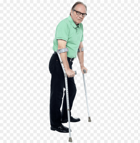 old man with crutches Transparent Background PNG Isolated Element PNG transparent with Clear Background ID 1465560f