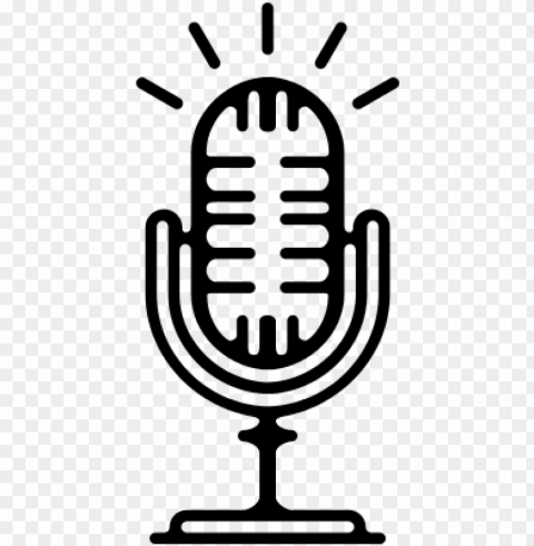 old microphone with a stand vector - microfonos de radio dibujos Transparent PNG graphics complete archive