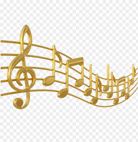 old music notes - golden music notes HighQuality Transparent PNG Isolation