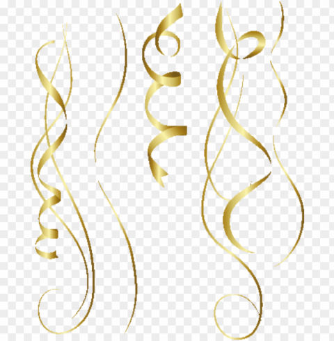 old party confetti streamers @simonevdw - gold confetti ClearCut Background Isolated PNG Design