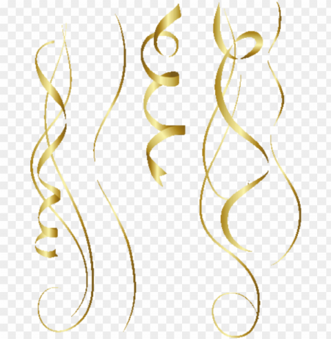 old party confetti streamers @simonevdw - gold streamers PNG for business use