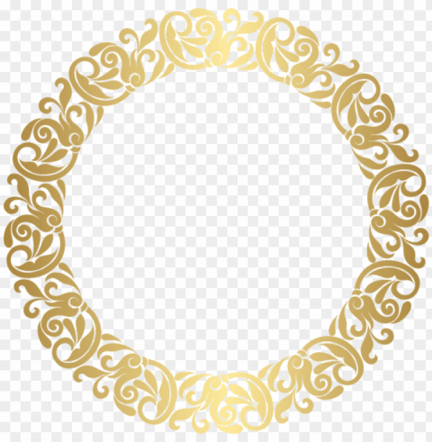 old round border frame clip art - gold circle frame PNG with clear background extensive compilation