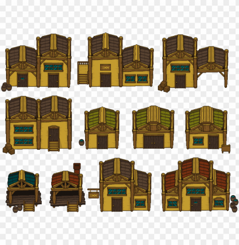 old western houses - old west pixel art PNG objects