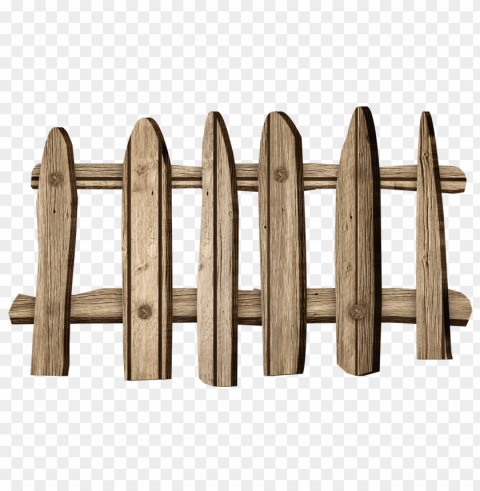 Old Wooden Fence Transparent PNG Isolated Subject