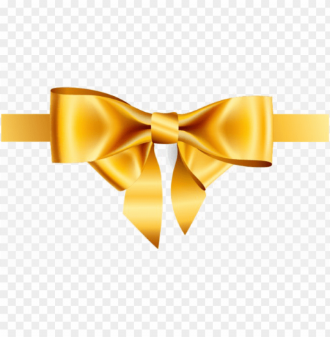 olden bow ribbon image - gold bow Clean Background Isolated PNG Art