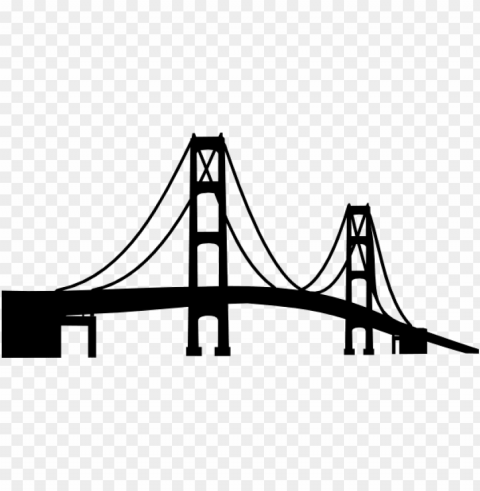 olden gate bridge silhouette graphic library download - mackinac bridge silhouette Isolated Design Element on PNG