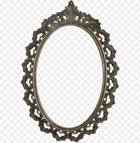 olden mirror frame image with transparent - transparent frame oval Clear Background PNG Isolated Design Element