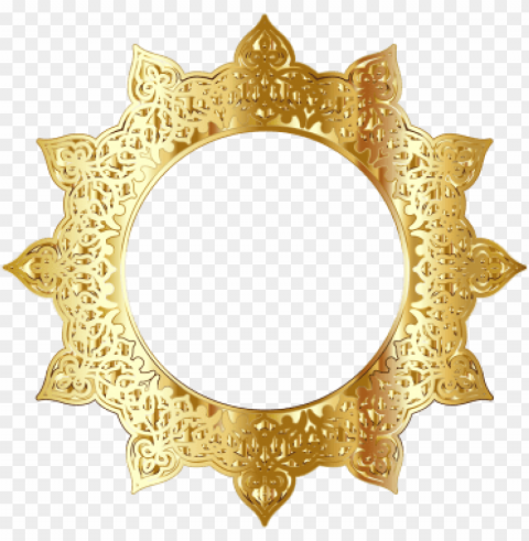 olden round frame border circle frames - gold circle frame Isolated Element with Transparent PNG Background