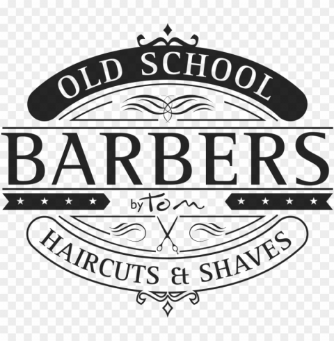 oldschoolbarbers luxemburg - old school barber shop logo Isolated Subject with Clear PNG Background