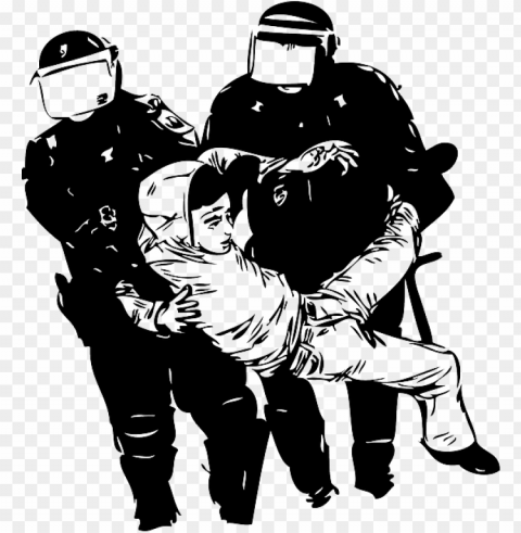 olice riot brutality violence anarchy - drawing of police brutality Isolated Element on HighQuality Transparent PNG