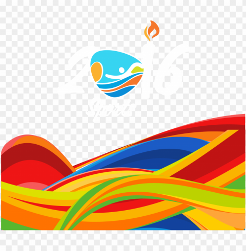olympics vector torch design - marathon swimmi PNG Image with Transparent Isolated Graphic