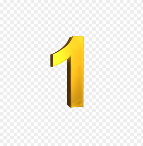one 1 3D Numbers gold Free PNG images with transparent layers compilation