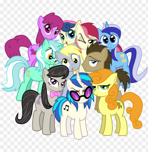 one big happy family - my little pony behind the cameras PNG Isolated Illustration with Clear Background