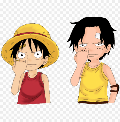 one piece luffy with ace child 1436225743 - young luffy and ace PNG high quality