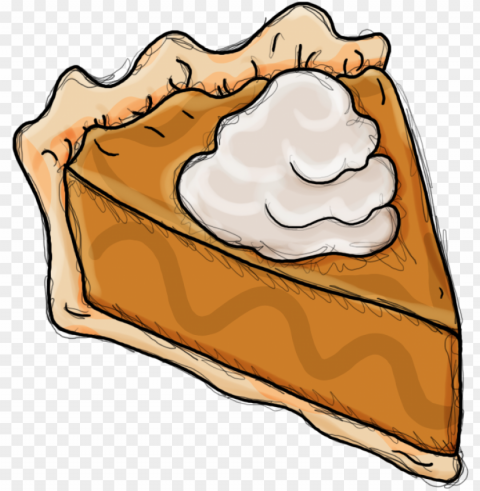 one piece of pumpkin pie tart drawing vector Transparent PNG Isolated Element with Clarity