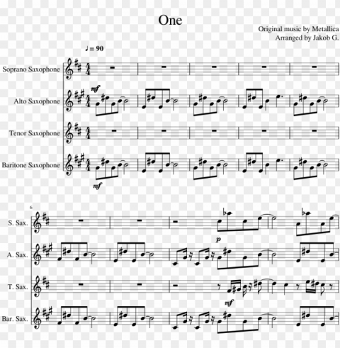 one sax quartet - hamilton alto sax sheet music Isolated Item on HighQuality PNG