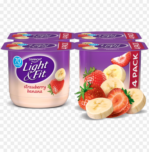 onfat light strawberry banana yogurt from giant eagle - dannon light & fit nonfat yogurt strawberry cheesecake PNG files with no backdrop required