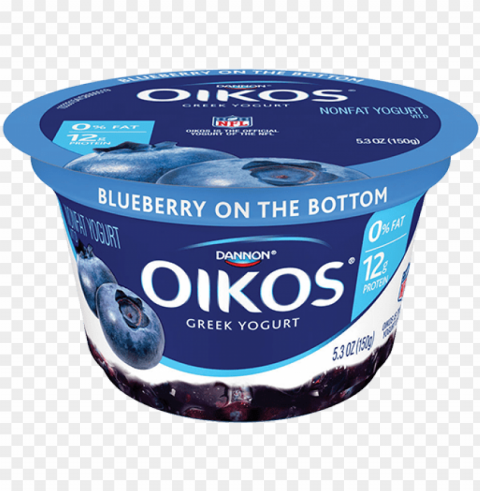 onfat yogurt blueberry single serve - oikos blueberry greek yogurt PNG Image Isolated on Transparent Backdrop