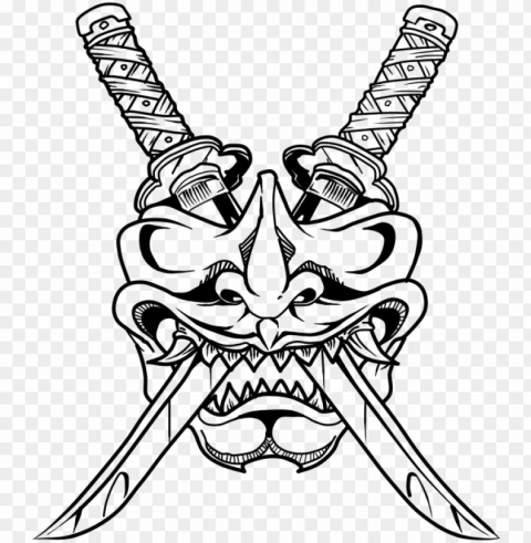 oni drawing samurai huge freebie download for powerpoint - samurai mask drawing easy Isolated Artwork in HighResolution PNG