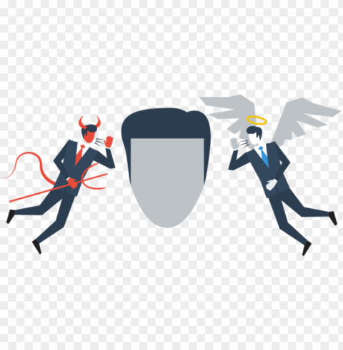 ood vs evil - angel and devil lawyer PNG transparent graphics for download