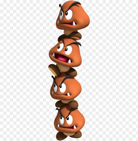 oomba stacked - super mario goomba tower PNG transparent pictures for projects PNG transparent with Clear Background ID aa9be717